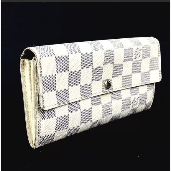 LOUIS VUITTON WALLET N61735 DAMIER AZURTEFEUILLE SARAH CA1009 AUTHENTIC - Picture 2 of 12